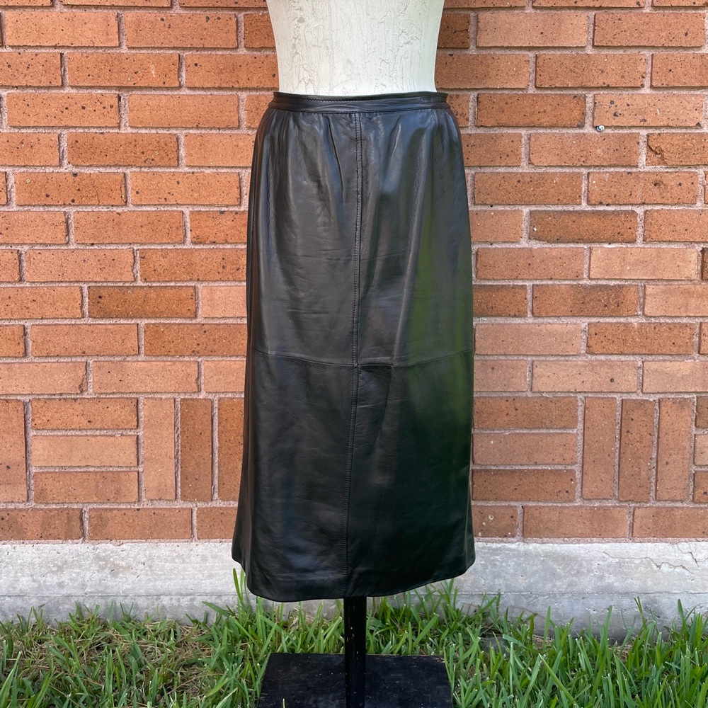 Vintage Valentino Leather Skirt Size 44